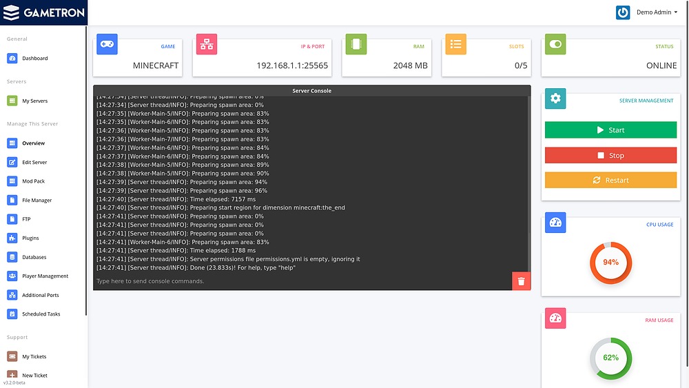 Gametron - game server hosting and automation